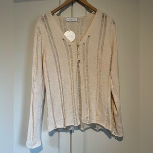 Women’s Avenu Distressed Lightweight Cream Sweater